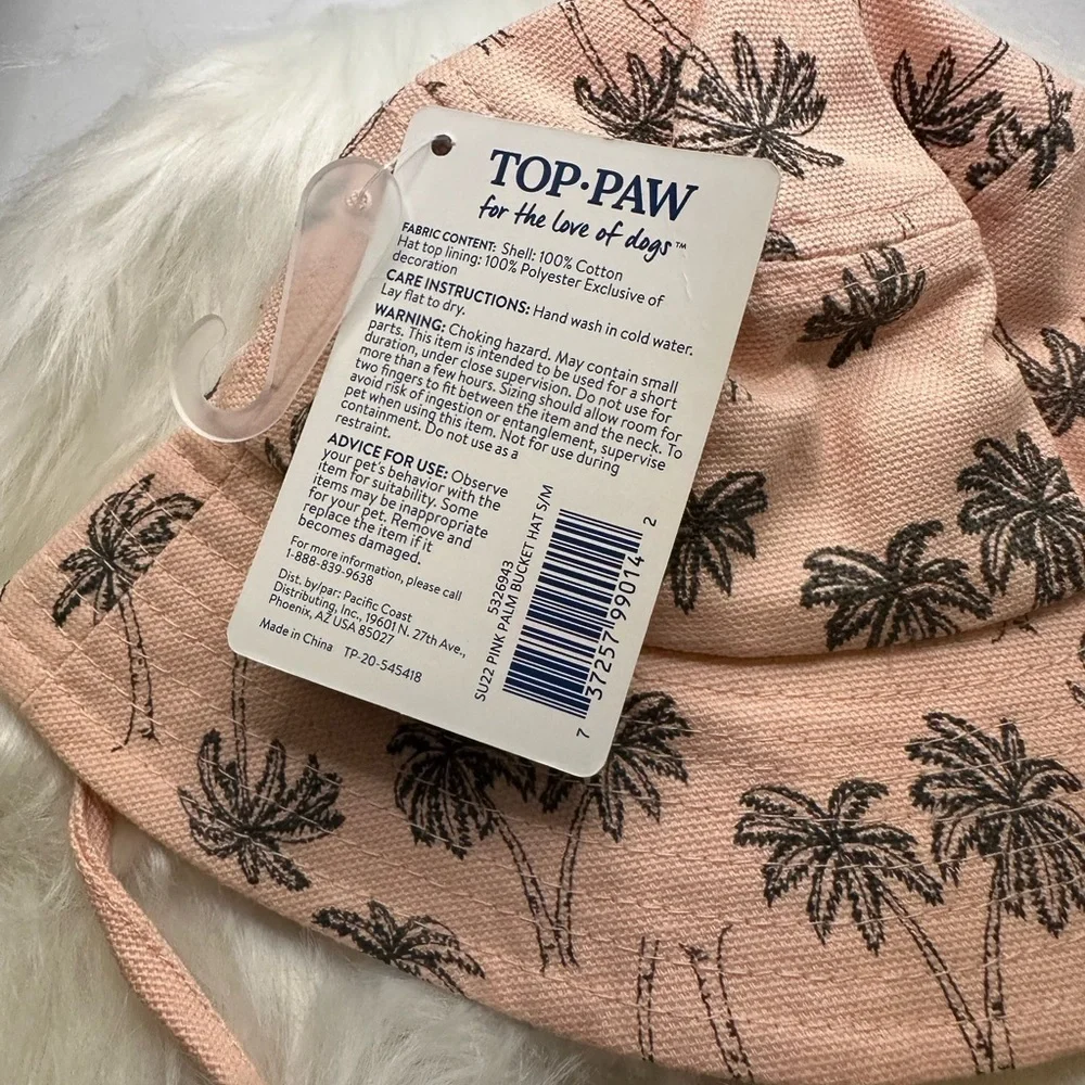 🩷5/$10 Top Paw Pink Bucket Hat with Palm Design